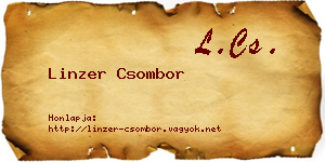 Linzer Csombor névjegykártya
